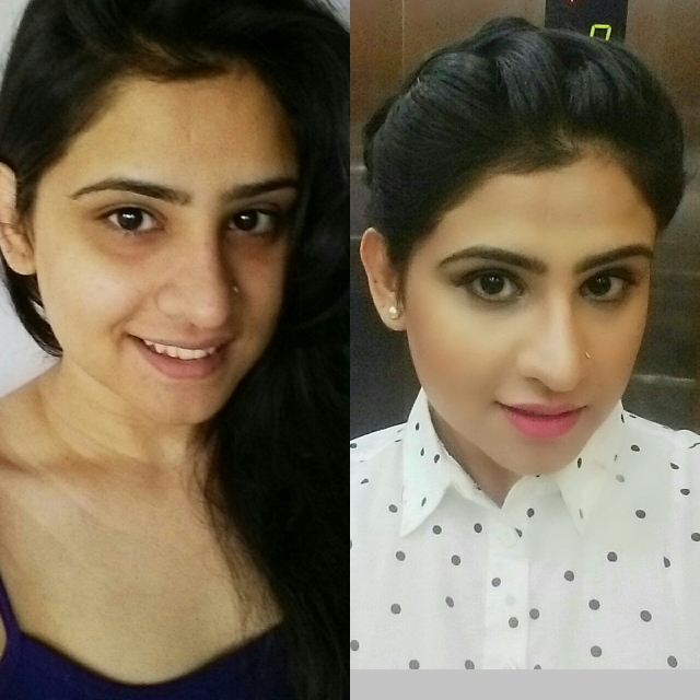 before and after makeup look